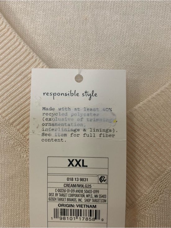 NWT A New Day Cream Lightweight V Neck Sweater Size XXL Soft Knit - Picture 4 of 6